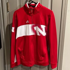 Adidas Nebraska Red and White Varsity Jacket